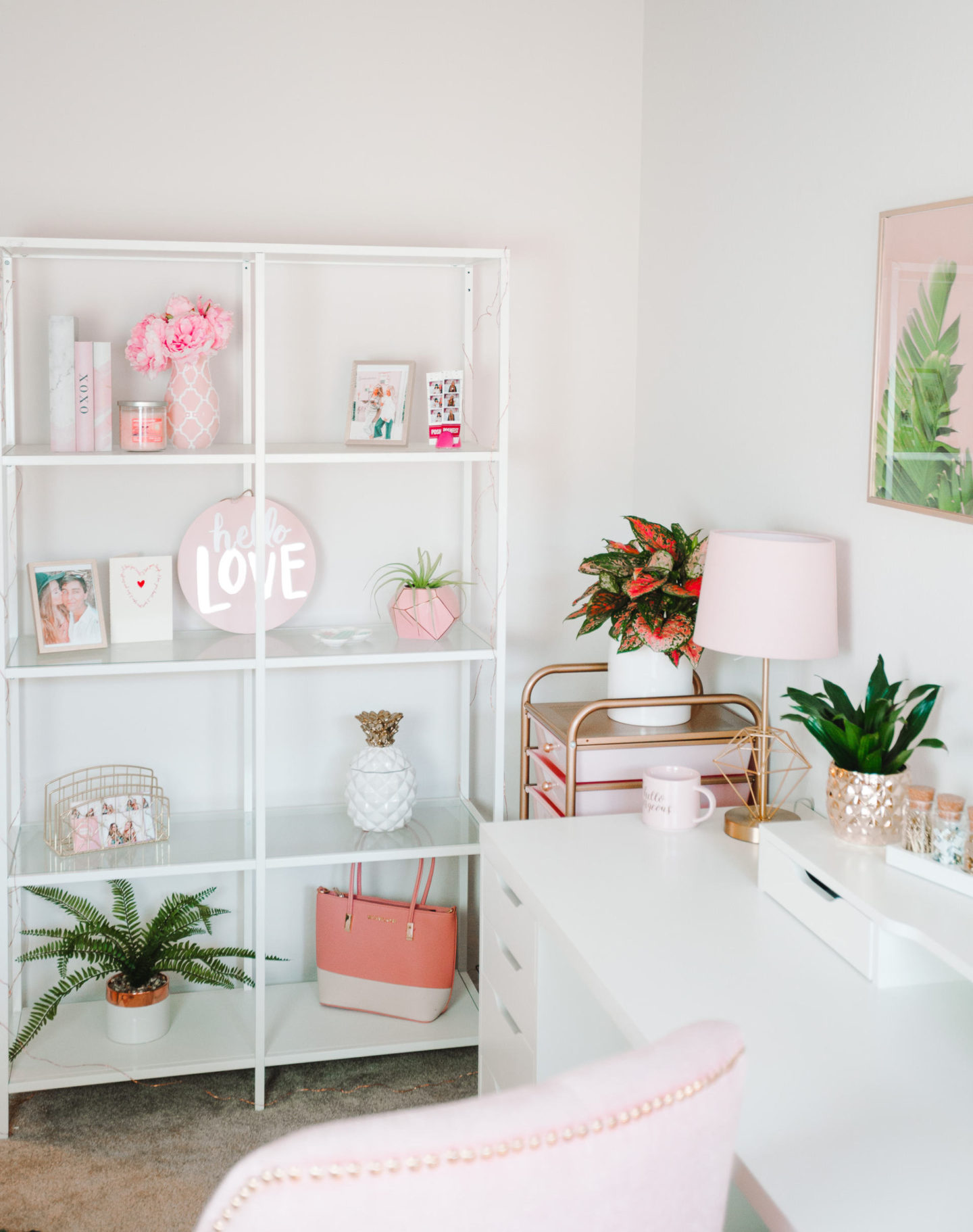 Modern Bohemian Chic Pink Home Office Reveal