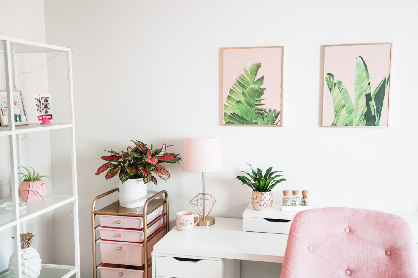 Modern Bohemian Chic Pink Home Office Reveal